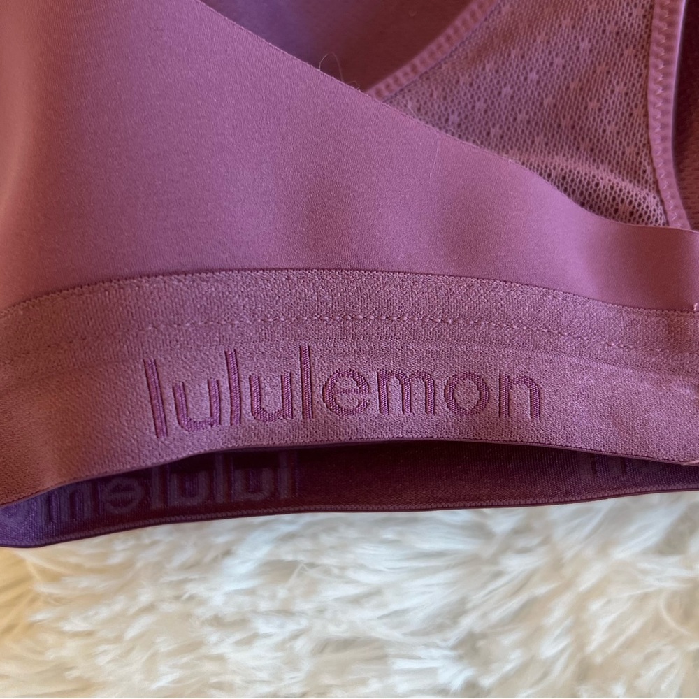 LULULEMON- Up For It  Sports Bra"'Vintage Plum" (purple) Size 34C - Picture 7 of 10
